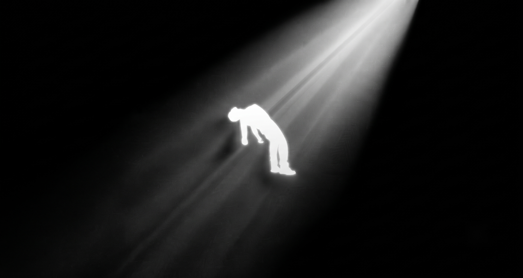 Abstract silhouette in a beam of light